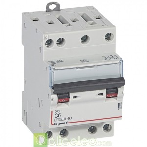 DX3 4P C6 4500A/6KA 3M 406906 Legrand Disjoncteurs PH+N