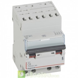 Disjoncteur DX3 4P C6 4500A/6KA AUTO 406915 Legrand