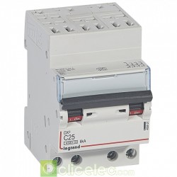 Disjoncteur DX3 4P C25 4500A/6KA AUTO 406921 Legrand