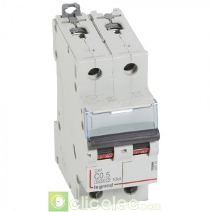 DX3 2P C0.5 6000A/10KA 407774 Legrand Disjoncteurs PH+N