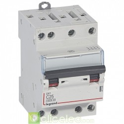 Disjoncteur DX3 4P C25 6000A/10KA 3M 407909 Legrand