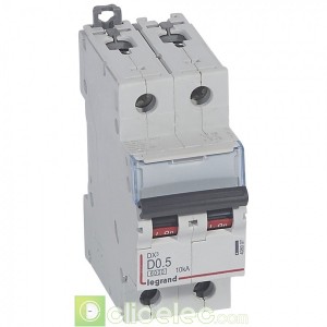 DX3 2P D0.5 6000A/10KA 408007 Legrand Disjoncteurs PH+N