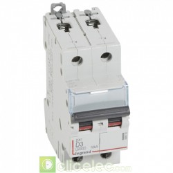 Disjoncteur DX3 2P D3 6000A/10KA 408010 Legrand