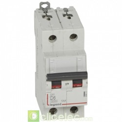 Disjoncteur DX3 2P D6 6000A/10KA 408012 Legrand