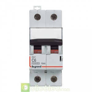 DX3 2P C6 10000A/16KA 409217 Legrand Disjoncteurs PH+N