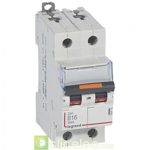 DX3 2P B16 25KA 409716 Legrand Disjoncteurs PH+N