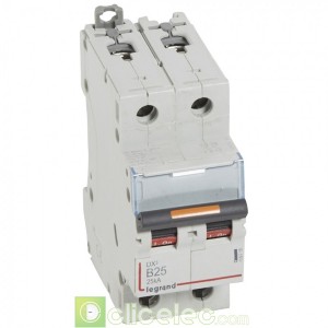 DX3 2P B25 25KA 409718 Legrand Disjoncteurs PH+N