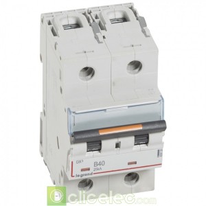 DX3 2P B40 25KA 409720 Legrand Disjoncteurs PH+N