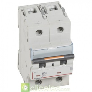 DX3 2P B50 25KA 409721 Legrand Disjoncteurs PH+N