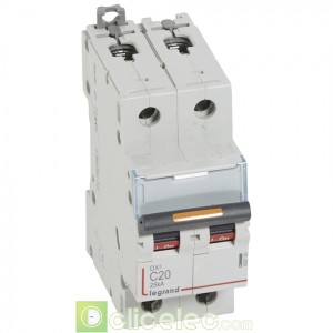 DX3 2P C20 25KA 409769 Legrand Disjoncteurs PH+N