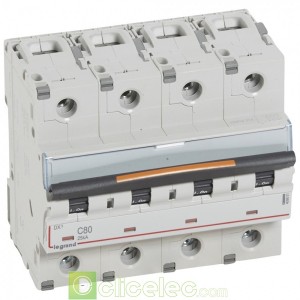 DX3 4P C80 25KA 409801 Legrand Disjoncteurs PH+N