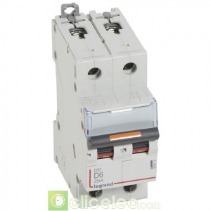 DX3 2P D6 25KA 409818 Legrand Disjoncteurs PH+N