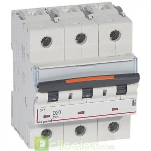 DX3 3P D20 25KA 409834 Legrand Disjoncteurs PH+N