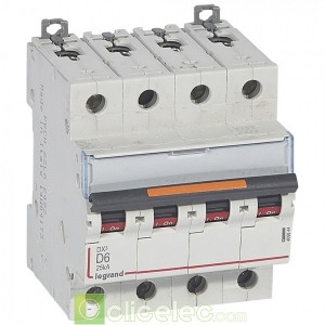 DX3 4P D6 25KA 409844 Legrand Disjoncteurs PH+N