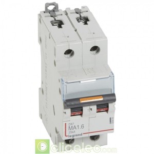 DX3 2P MA1.6 25KA 409866 Legrand Disjoncteurs PH+N