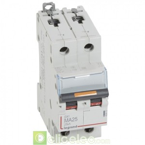 DX3 2P MA25 25KA 409873 Legrand Disjoncteurs PH+N