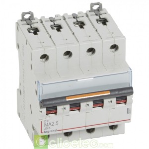 DX3 4P MA2.5 25KA 409887 Legrand Disjoncteurs PH+N