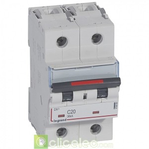 DX3 2P C20 36KA 410009 Legrand Disjoncteurs PH+N