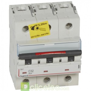 DX3 3P C32 36KA 410024 Legrand Disjoncteurs PH+N