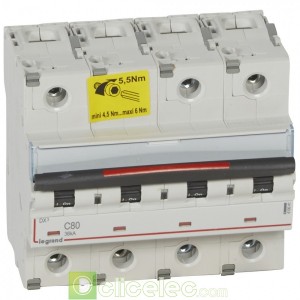 DX3 4P C80 36KA 410041 Legrand Disjoncteurs PH+N