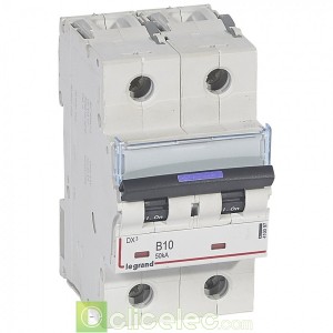 DX3 2P B10 50KA 410097 Legrand Disjoncteurs PH+N