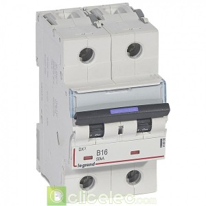 DX3 2P B16 50KA 410098 Legrand Disjoncteurs PH+N