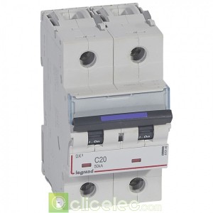 DX3 2P C20 50KA 410149 Legrand Disjoncteurs PH+N