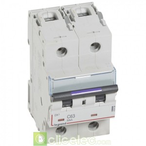 DX3 2P C63 50KA 410154 Legrand Disjoncteurs PH+N