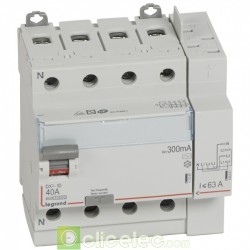 Interrupteur différentiel DX3-ID 4PG 40A AC 300MA TGA - 411654 Legrand