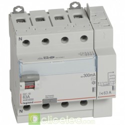 Interrupteur différentiel DX3-ID 4PG 63A AC 300MA TGA - 411655 Legrand