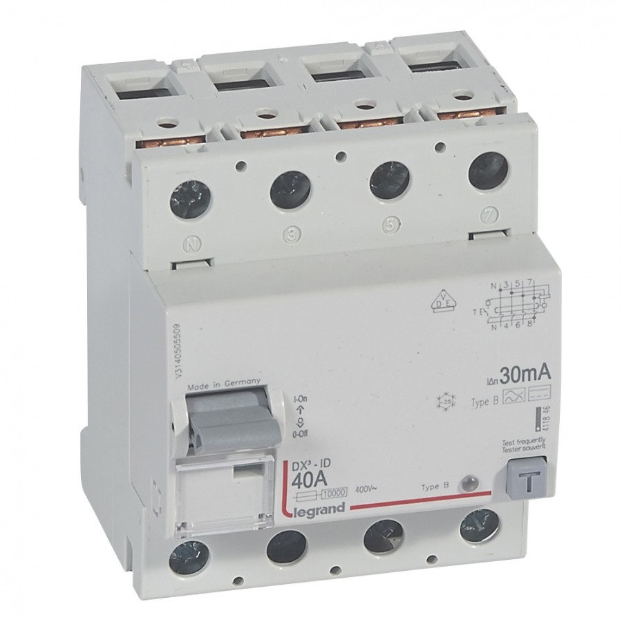 LEGRAND DX3 Interrupteur différentiel tétrapolaire 63A 30mA type