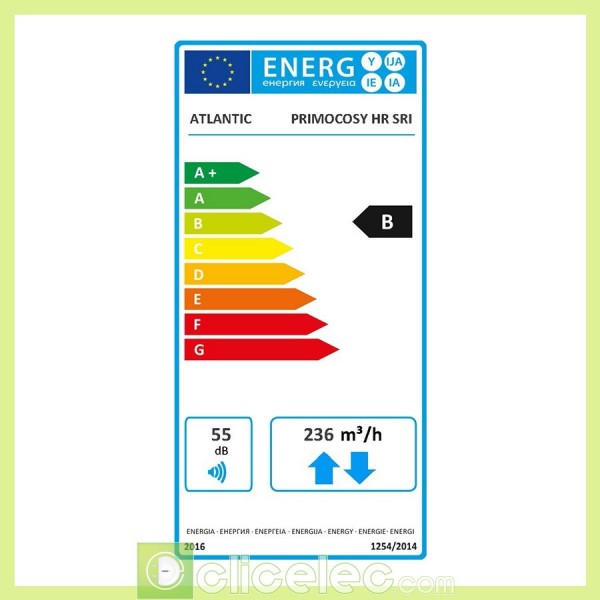 VMC double flux auto haut rendement - PRIMOCOSY SRI BP ATLANTIC - 412237  VMC Primocosy avec télécommande radio